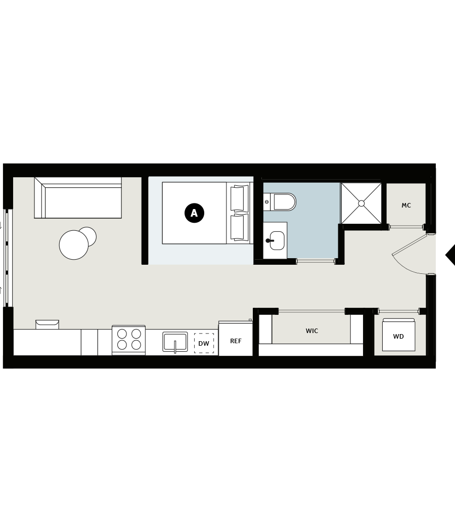 Rendering for Studio E floor plan